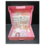 COOLORCAT Paint Pre-Drawn Canvas Cute Decoden 60+ Charms Craft Kit, 24 Acrylic Markers DlY Art Supplies Arts and Crafts for Kids Ages 6-12 Toys Girls Boys Birthday Gift (Kitty Bakery)