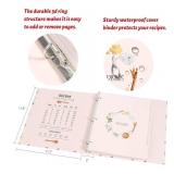 Homecooked Happiness Vintage Recipe Binder 3 Ring, 50 Blank Doubled-Size Cards, 50 Clear Protective Sleeves, 5 Dividers for Recipes Desserts, Bread & Pastries, Main Dishes, Soup & Salads, Appetizers