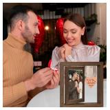 DIENADFX Lucky to Be in Love with My Best Friend Rotating Picture Frame, Couple Picture Frame, Christmas Anniversary Birthday Gifts for Girlfriend Boyfriend, Couples Picture Photo Frame for 4x6 Photos