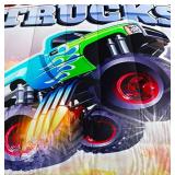 DYcolorDYcolor 3D Cartoon Freestyle Crazy Monster Truck Quilt, 3-Piece Cool Speed Racing Car Themed Comforter Set: 1 Comforter and 2 Pillow Cases for Youth Adult (Racing Car, Queen)