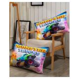 DYcolorDYcolor 3D Cartoon Freestyle Crazy Monster Truck Quilt, 3-Piece Cool Speed Racing Car Themed Comforter Set: 1 Comforter and 2 Pillow Cases for Youth Adult (Racing Car, Queen)