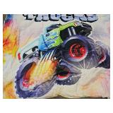DYcolorDYcolor 3D Cartoon Freestyle Crazy Monster Truck Quilt, 3-Piece Cool Speed Racing Car Themed Comforter Set: 1 Comforter and 2 Pillow Cases for Youth Adult (Racing Car, Queen)