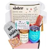 Sister Birthday Gifts from Sisters - Funny Unique Tumbler Gift Box Christmas Stocking Stuffers Xmas Holiday Gift for Soul Litter Big Ever Sister Sis Best Friend BFF from Brother