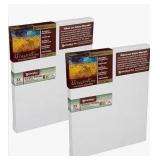 MASTERPIECE Z2VS-0814 Vincent Pro 7/8" Deep Sausalito Heavy Weight and Texture 14 oz Cotton Stretched Canvas 8" x 14" White 2 Pack"
