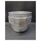 SafBbcue Disposable Aluminum Pots with Lids,2.85Quart (3 Liter) 10pcs Set,Disposable Heat Locking Cooking Containers,Freezer Air Fryer and Oven Safe,Recyclable Pot for Camping Vacation Trips,Silver