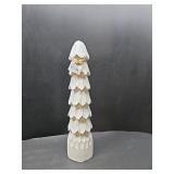 Mud Pie Carved White Wood Tree, Medium Table Sitters 15" Tall"
