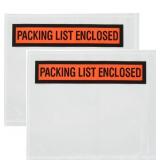 Packing List Envelopes 4.5"x5.5" Pouches Invoice Enclosed Adhesive Bags Pack of 1000        clear PL_1000PK"