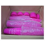 Nuenen 50 Pcs Employee Appreciation Tumbler with Straw and Lid Bulk Water Bottle Plastic Ice Coffee Cup 24oz Thank You Tumbler Inspirational Travel Mugs Bulk for Coworker Friend (Classic Style) Pink
