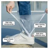 Waterproof Shoe Covers for Rain with Reflector Reusable Waterproof Rain Cover for Shoes Non-Slip PVC Snow Boot Covers XL