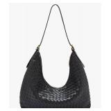 FOXLOVER Vegan Faux Leather Weave Bucket Handbag for Women Fashion Ladies Simplicity Crossbody Handbag Shoulder Purse
