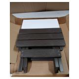 LUE BONA Small Outdoor Folding Side Table, HDPS Outside End Table for Patio, Porch, Deck, Pool, 14 Inch Height, Dark Brown