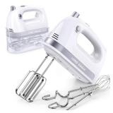 Lord Eagle Hand Mixer Electric 400W, 5 Speed handheld Mixer, 5 Stainless Steel Accessories for Baking Cake Egg Cream Food Beater, Turbo Boost/Self-Control Speed + Eject Button