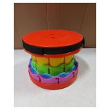 Jakuva Rainbow Travel Camping Stool, Retractable Portable Folding Stool,Collapsible Telescoping Stool with Max Load 360lbs for Adults for Indoor Outdoor Hiking Gardening