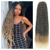 Ombre Passion Twist Hair 24 Inch 8 Packs Passion Twist Crochet Hair For Women Curly Braiding Hair Long Spring Twist Hair Synthetic Hair Extension (24 Inch (Pack of 8), 1B/27/613)