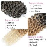 Ombre Passion Twist Hair 24 Inch 8 Packs Passion Twist Crochet Hair For Women Curly Braiding Hair Long Spring Twist Hair Synthetic Hair Extension (24 Inch (Pack of 8), 1B/27/613)