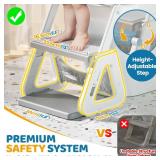 Orzbow 2-IN-1 Potty Training Toilet Seat with Step Stool for Toddler, Stability Training Potty Seat for Kids Boys Girls with Splash Guard and Anti-Slip Pad, Adjustable Ladder & Potty Seat Height, Grey
