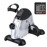 himaly Mini Exercise Bike, Under Desk Bike Pedal Exerciser Portable Foot Cycle Arm & Leg Peddler Machine with LCD Screen Displays