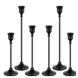 Black Candlestick Holders, Candle Holders for Candlesticks, Black Candle Holder, Black Taper Candle Holder, Black Candle Stick Holders (6 Pcs)