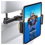 Lamicall Car Tablet Headrest Holder - Car Back Seat Headrest Tablet Mount Stand for Kids, Road Trip Essentials, Compatible with 2024 iPad Pro 11/13", Air Mini, Galaxy Tab, 4.7-13" Devices, Black