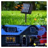 YEGUO Solar Rope Lights Outdoor Waterproof LED, 2 Pack Each 33ft 100 LED String Lights Outdoor, Clear PVC Tube White and Blue Solar Christmas Lights