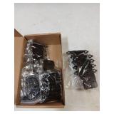 JQK 3/8 Inch Inset Cabinet Door Hinges Black, 20 Pack 10 Pairs Flush Face Mount Cupboard Kitchen Hardware Hinges Max fit 9mm/0.375 Step Door, CH201-BK-P20