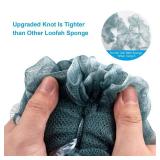 AmazerBath Shower Sponge Loofah Back Scrubber, PE Soft Mesh Loofah Body Scrubber with Long Wooden Handle, Bath Sponge for Men Women (Gray)
