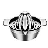 Stainless Steel Manual Squeezer, Citrus Lemon Orange Grapefuit Juicer, Juicer with Bowl Container, Kitchen Tool