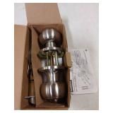 CML Hardware Keyed Entry Door Knob Set, Entrance Door Lock in Solid Stainless Steel for Exterior and Interior, Round Ball Handle, 1 Pack