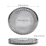 Vixdonos 3.8 Inch Glass Pillar Candle Holder Set Pack 2 Gear Round Plate Serrated Candle Stand for Table Centerpieces,Party, Wedding and Home Decor