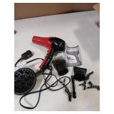 KISS 1875 Watt Pro Tourmaline Ceramic Hair Dryer, Styling Edition, 3 Heat Settings, 2 Speed Settings, Cool Shot Button, 7 Blow Dryer Accessories Included, 2-Year Warranty - Red