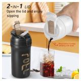 Icesip 21oz Coffee Travel Mug Spill Proof Leak Proof, Insulated Mugs Tumbler for Hot and Cold, Stainless Steel Vacuum Cups for Iced & Hot Coffee, Water, Drink, Black