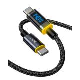 AOHI 140W USB C to USB C Cable with Display, Magline USB C Cable Nylon 4ft Type C Fast Charging Cable Cord Compatible with iPhone 15 Pro Max, Galaxy, MacBook Pro/Air, iPad Pro/Air, Pixel and More