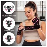 MhIL Workout Gloves for Women Breathable Gym Gloves for Women with Palm Protection and Enhanced Grip Padded Weight Lifting Glove for Womens with Wrist Wraps Support Weightlifting Exercise Cycling Medi