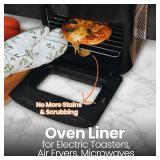 Buself Toaster Oven Liner Compatible with Breville, Cuisinart, Black & Decker, Dash, and More Nonstick Heat Resistant Reusable Air Fryer Liners, PFOA & BPA Free, 9x11", 4 Pack, Black