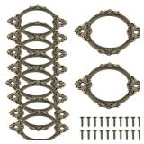 ZZLZX 10PCS Cabinet Metal Frame 20 Screws Vintage Lace Card Frame Zinc Alloy Label Card Slot Drawer Label Holder Office Cabinet Slot Rack Antique Bronze for Vanity Cabinet Wooden Box File Box