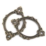 ZZLZX 10PCS Cabinet Metal Frame 20 Screws Vintage Lace Card Frame Zinc Alloy Label Card Slot Drawer Label Holder Office Cabinet Slot Rack Antique Bronze for Vanity Cabinet Wooden Box File Box