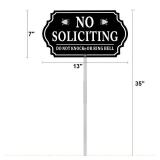 Kichwit No Soliciting Sign for House, 7 x 13 Inch Do Not Knock or Ring Bell, Aluminum No Solicitors Sign for Front Door