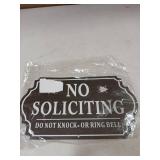 Kichwit No Soliciting Sign for House, 7 x 13 Inch Do Not Knock or Ring Bell, Aluminum No Solicitors Sign for Front Door