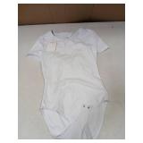 REORIA White Double Lined Basic Bodysuits Short Sleeve Body Suits Trendy Summer Outfits Tops for Women 2025 X-Small