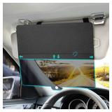 NAZZO Sun Visor Extender for Car, Sun Blocker with PC Sunshade Lens, Magnetic Mounting Adjustable Position, Protect from Glare, UV Rays, Snow Blindness for Safe Driving, Universal for Car, SUV (Black)