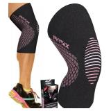 PHYSIX GEAR Knee Support Brace - Premium Recovery & Compression Sleeve for Meniscus Tear, ACL, MCL Running & Arthritis - Best Neoprene Stabilizer Wrap for Crossfit, Squats & Workouts (Single Pink S)