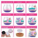 RONSTONE Uni-Corn Terrarium Kit Toys for Girls - Birthday for Girls Ages 4 5 6 7 8-12 Year Old - Light Up DIY Uni-Corn Arts and Crafts for Kids (Container Bent)