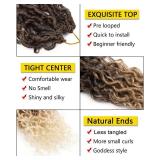 14 Inch Crochet Hair Goddess Locs 7 Packs Bohemian Locs Crochet Hair with Curly Ends Pre Looped Soft Faux Locs Crochet Hair for Black Women River Locs Crohet Braids(14 Inch,4/27/613)