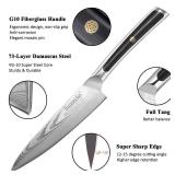 Sunnecko Utility Knife 5 Inch, Paring Knife Damascus Steel VG-10 Blade, Small Kitchen Knife for Cutting Fruit Vegetables Gift Box