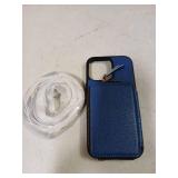 ZVE for iPhone 16 Pro Max Case Wallet, RFID Blocking Protective Handbag Flip Cover Crossbody Leather Case with Card Holder for iPhone 16 Pro Max 6.9" Navy Blue