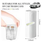 Yourkar 2Packs Trash Liner Refills (60 Count), Watertight Thickened Mini Trash Can Bags, Transparent Desktop Trash Bin Liners Garbage Bags for Cars Office Home, Car Accessories