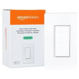 Amazon Basics Smart Switch, Single Pole, Works with Alexa Only, 2.4 GHz Wi-Fi, No Hub Required, White