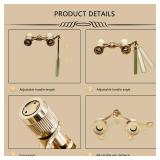 BLACKICE Theater Binoculars, Opera Glasses for Women, 3X25 Mini Binocular Compact with Adjustable Handle for Adults Kids in Concert Theater Opera (Golden with Handle) (Missing Screw)