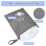 Babygoal Waterproof Wet Dry Bag for Swimsuit, Reusable Bag for Travel, Food Storage, Stroller, Daycare, Baby Diapers, Yoga, Beach, Pool, Wet Clothes
