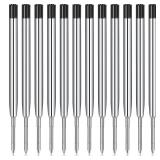 12 Pieces Pen Refills Black Ink 1.0mm Medium Point Metal Ballpoint Refill Smooth Writing Pen Refills Replacement Refills for Retractable Ballpoint Pen School Office Supplies (Black)
